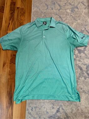 FootJoy Men's Mint/White Thin-Stripe Golf Polo